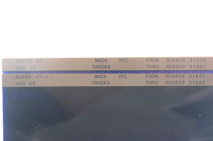 Mack RD690 47, RD690 47-1 RD690S31315 - RD690S31933 VRI Microfiche Lot of 2 NOS