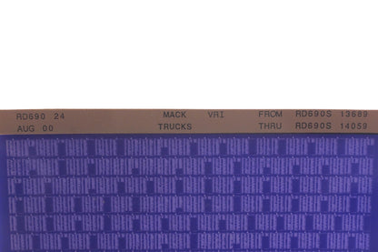 Mack RD690 24 RD690S13589 - RD690S14059 VRI Microfiche NOS