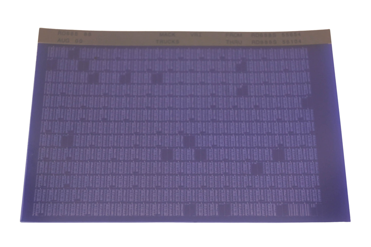 Mack RD688 88 RD688S55654 - RD688S56104 VRI Microfiche NOS