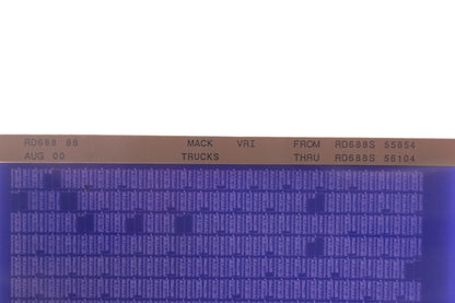 Mack RD688 88 RD688S55654 - RD688S56104 VRI Microfiche NOS