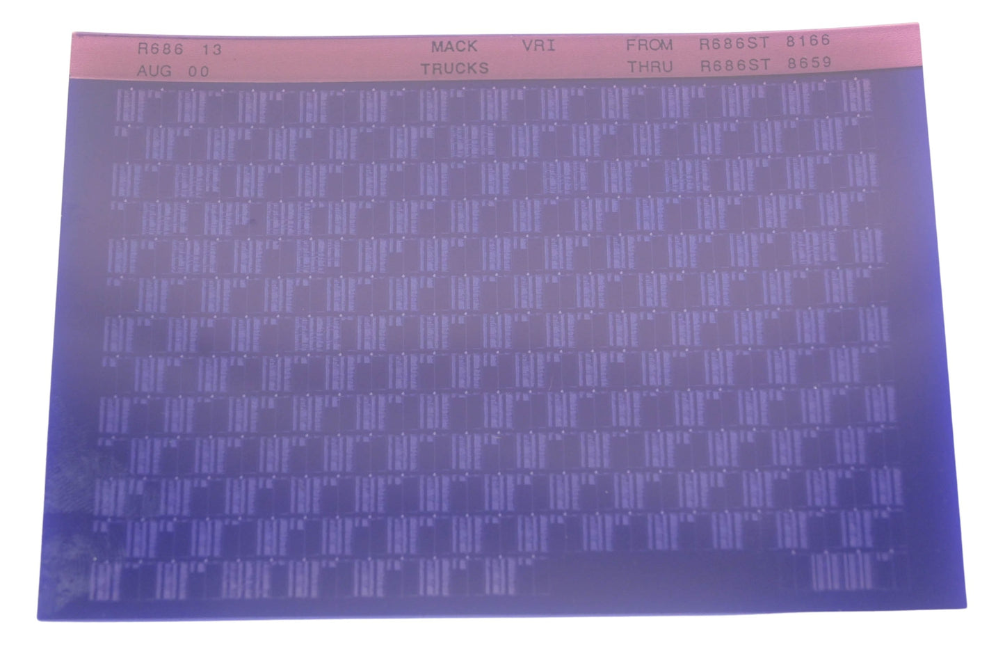 Mack R686 13 R686ST8166 - R688ST8659 VRI Microfiche NOS