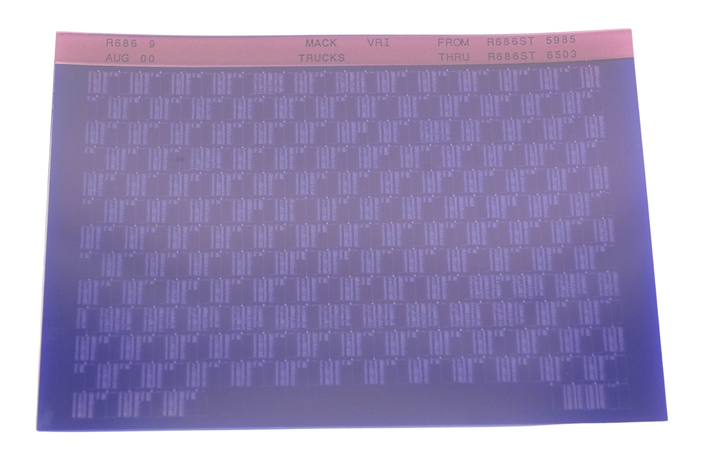 Mack R686 9 R686ST5985 - R688ST6503 VRI Microfiche NOS