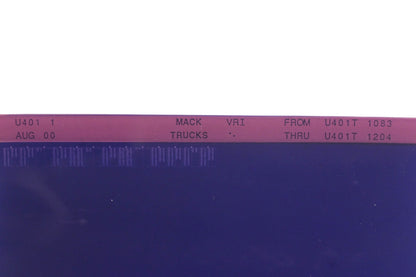Mack U401-1 U401T1083 - U401T1204 VRI Microfiche NOS