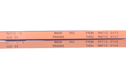 Mack RW713 16, RW713 16-1 RW7135470 - RW7135748 VRI microfiche Lot of 2 NOS