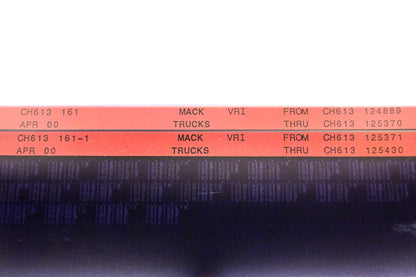 Mack CH613 161, CH613 161-1 CH613124889 - CH613125430 VRI Microfiche Lot of 2 NOS
