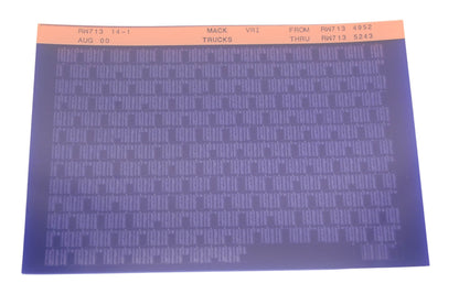Mack RW713 14-1 RW7134952 - RW7135243 VRI Microfiche NOS