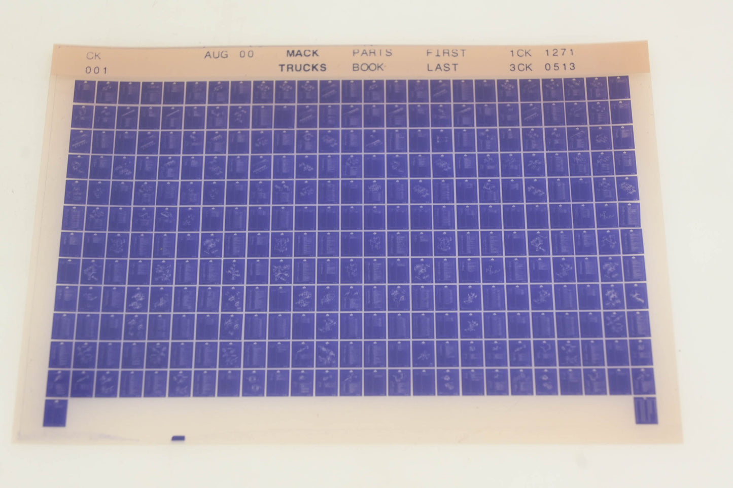 Mack CK001 1CK1271 - 3CK0513 Parts Book Microfiche NOS