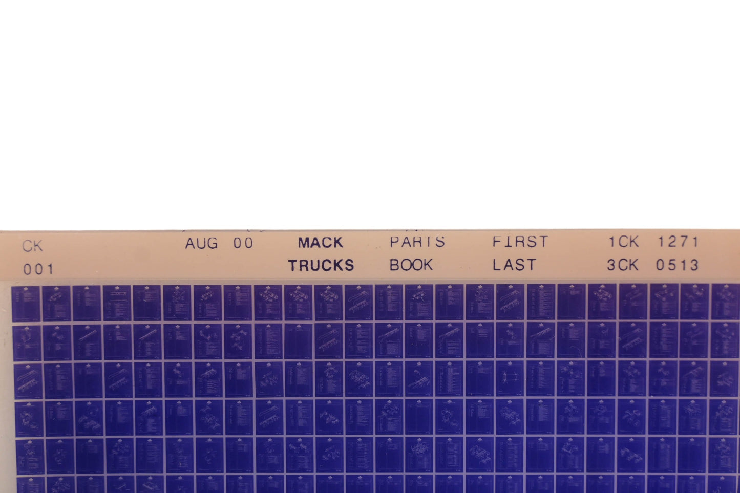 Mack CK001 1CK1271 - 3CK0513 Parts Book Microfiche NOS
