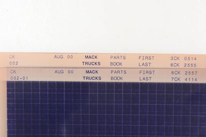 Mack CK002, CK002-01 3CK0514 - 7CK4114 Parts Book Microfiche Lot of 2 NOS