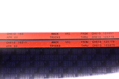 Mack CH613 163, CH613 163-1 CH613125651 - CH613125878 VRI Microfiche Lot of 2 NOS