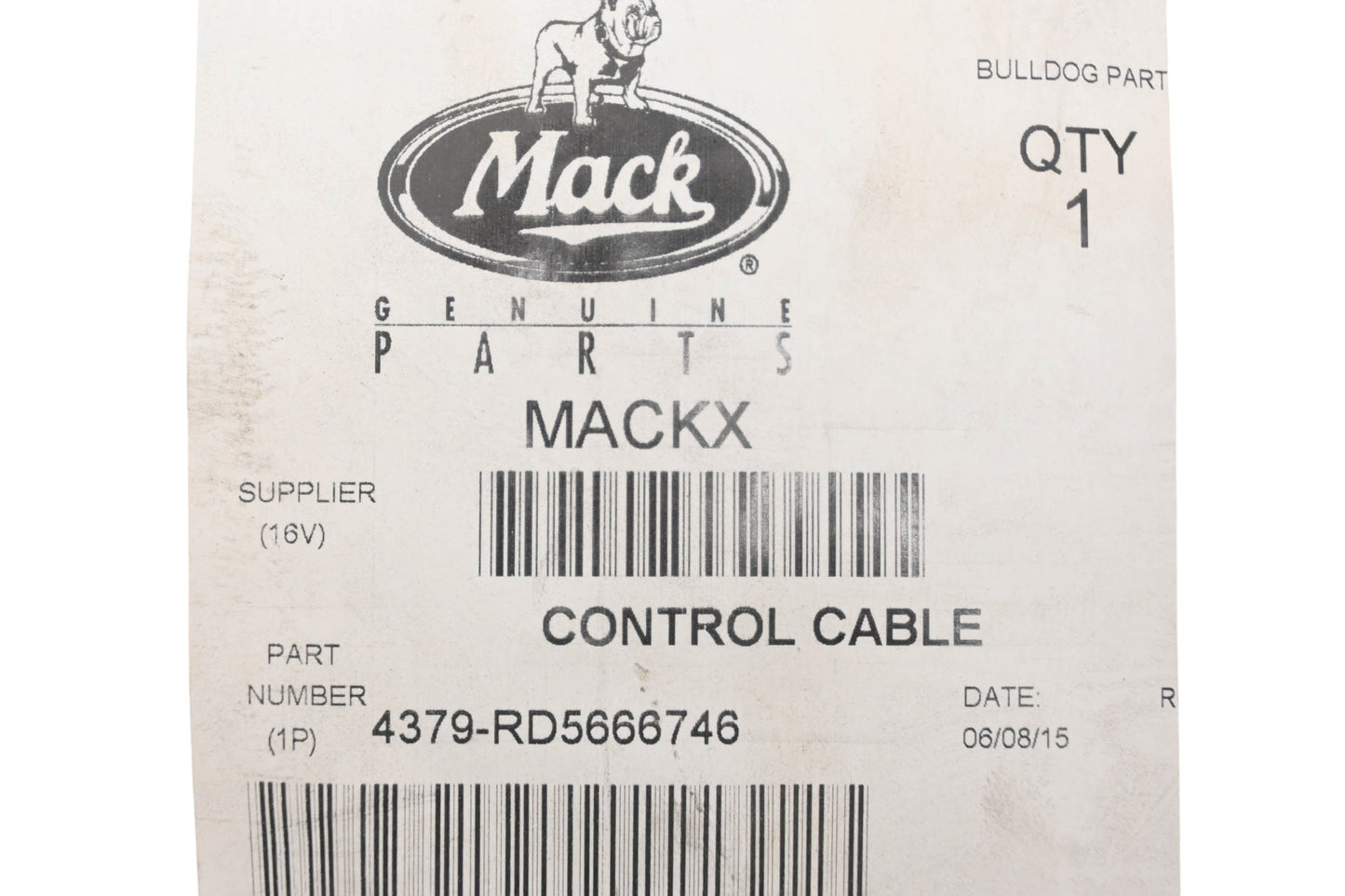 Mack 4379-RD5666746 Control Cable NOS