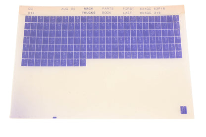 Mack GC014 Parts Book 634GC63P16 - 805GC319 Microfiche NOS