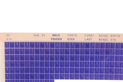 Mack GC014 Parts Book 634GC63P16 - 805GC319 Microfiche NOS