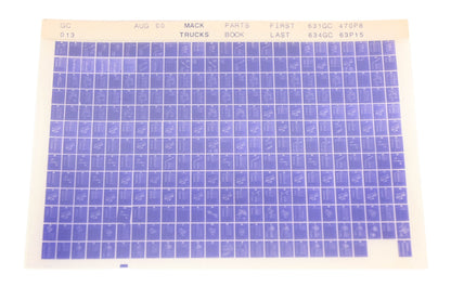 Mack GC013 Parts Book 631GC470P8 - 634GC63P15 Microfiche NOS