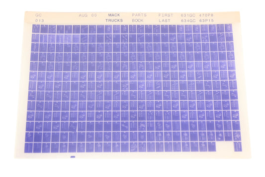 Mack GC013 Parts Book 631GC470P8 - 634GC63P15 Microfiche NOS