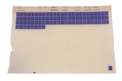Mack GC012-01 Parts Book 631GC69P5 - 631GC470P7 Microfiche NOS