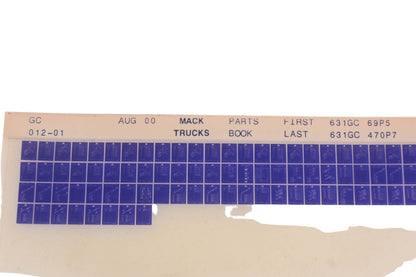 Mack GC012-01 Parts Book 631GC69P5 - 631GC470P7 Microfiche NOS