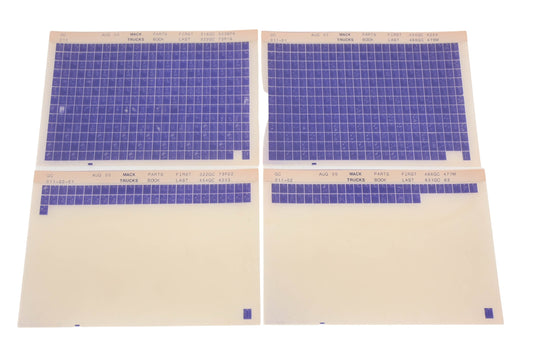Mack GC011, GC011-00-01, GC11-02 Parts Book 316GC523BP8 - 631GC63 Microfiche Lot of 4 NOS