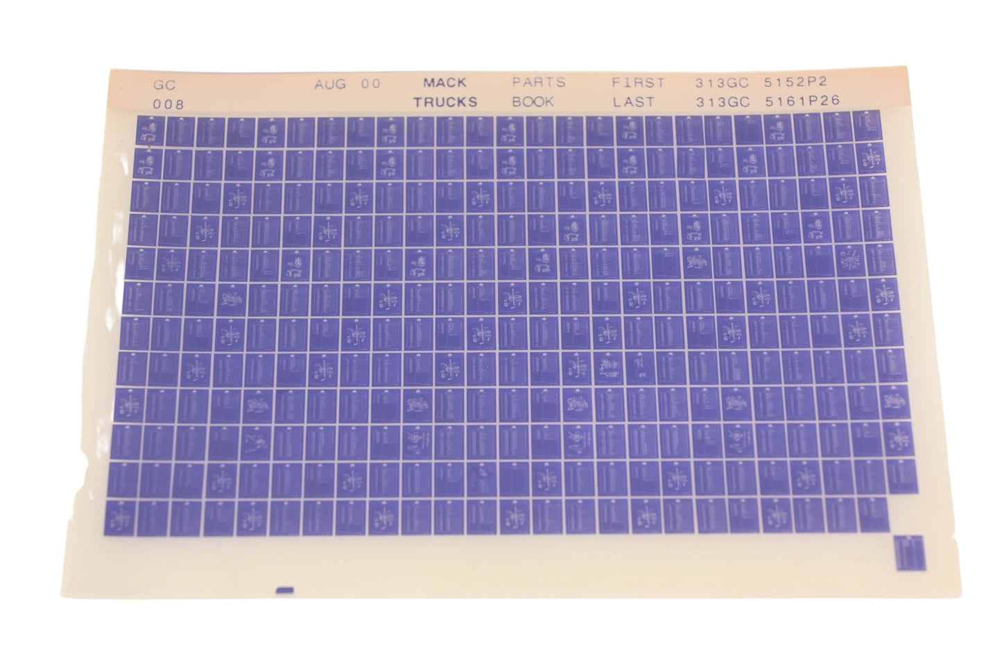 Mack GC008 Parts Book 313GC5152P2 - 313GC5161P26 Microfiche NOS