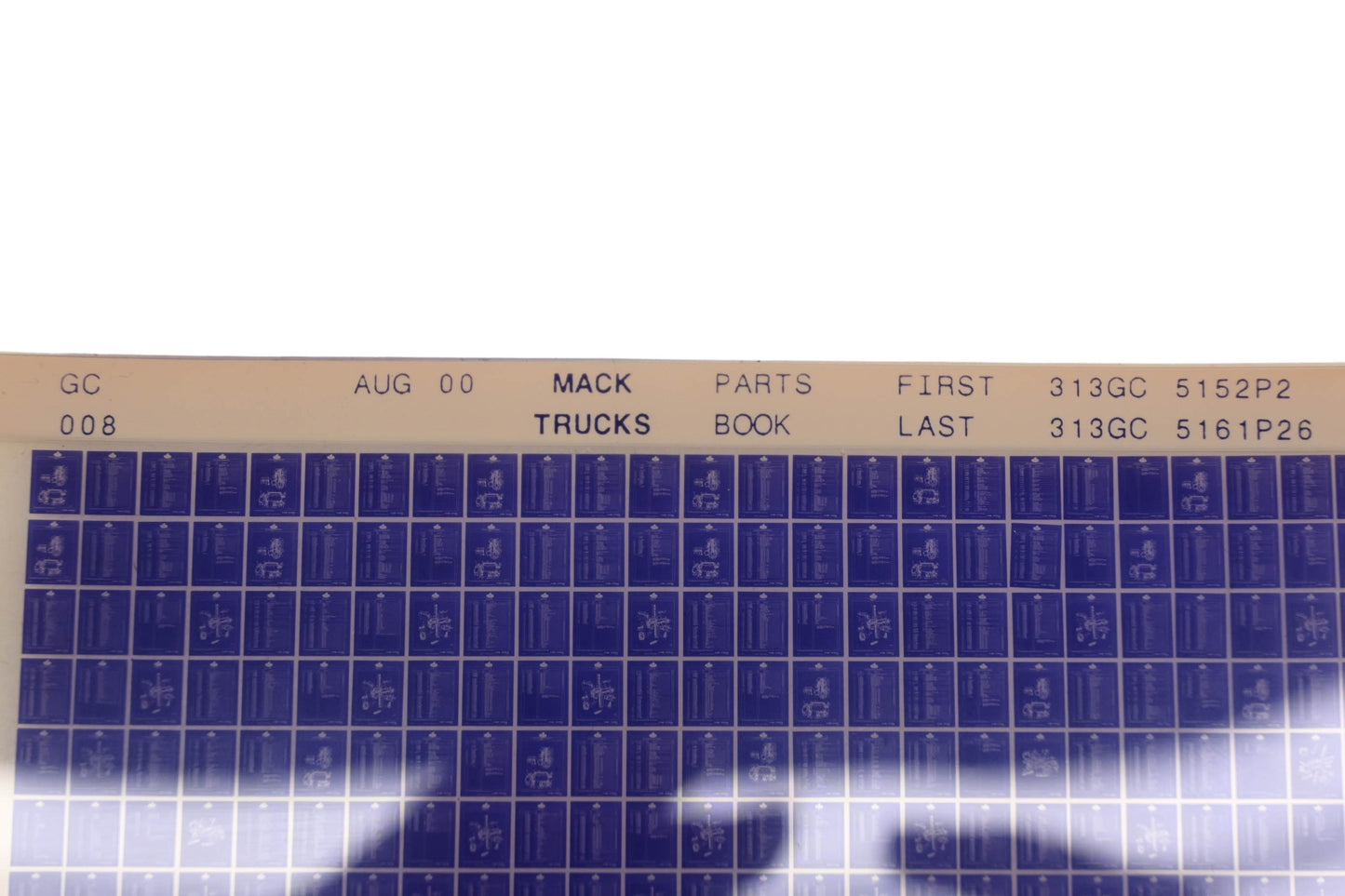 Mack GC008 Parts Book 313GC5152P2 - 313GC5161P26 Microfiche NOS