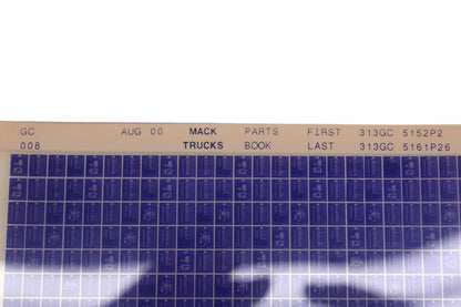 Mack GC008 Parts Book 313GC5152P2 - 313GC5161P26 Microfiche NOS