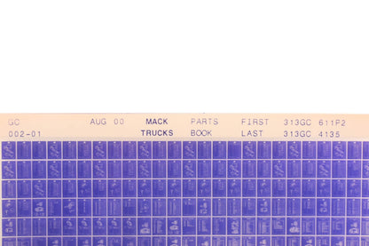 Mack GC002-01 Parts Book 313GC611P2 - 313GC4135 Microfiche NOS