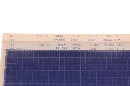 Mack GC001, GC001-00-01 Parts Book 57GC61 - 203GC63P3 Microfiche Lot of 2 NOS