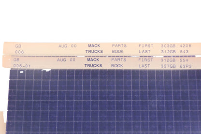 Mack GB006, GB006-01 Parts Book 303GB4208 - 337GB63P3 Microfiche Lot of 2 NOS