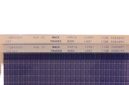 Mack 11GB50000 007, 11GB50000 007-01 Parts Book 11GB53536P3 - 11GB53867P4 Microfiche Lot of 2 NOS