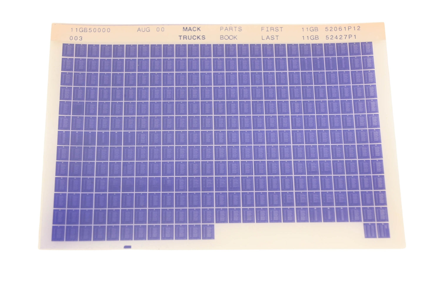 Mack 11GB50000 003 Parts Book 11GB52061P12 -11GB52427P1 Microfiche NOS