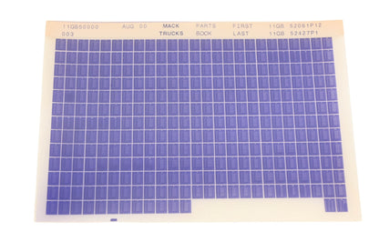 Mack 11GB50000 003 Parts Book 11GB52061P12 -11GB52427P1 Microfiche NOS