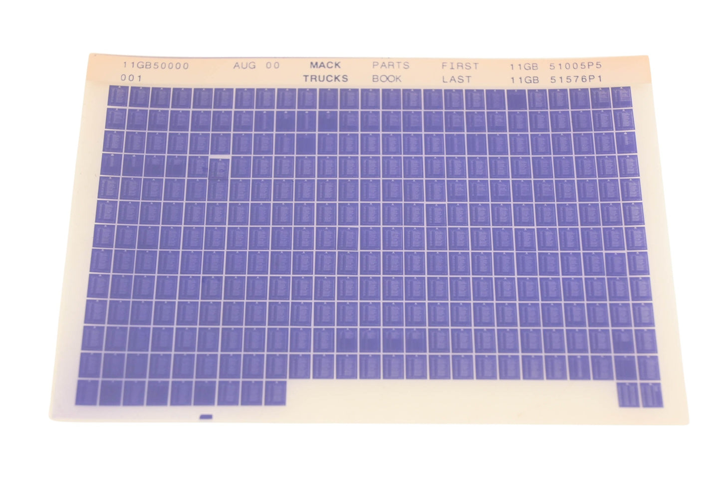 Mack 11GB50000 001 Parts Book 11GB51005P5 - 11GB51576P1 Microfiche NOS