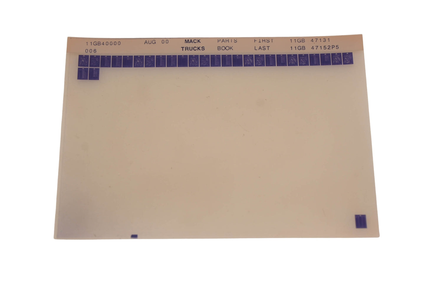 Mack 11GB40000 006 Parts Book 11GB47131 - 11GB47152P5 Microfiche NOS
