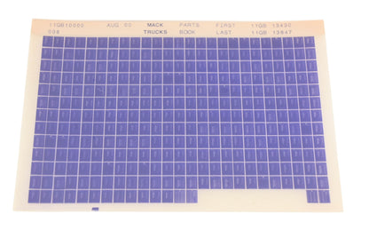 Mack 11GB10000 008 Parts Book 11GB13430 - 11GB13847 Microfiche NOS