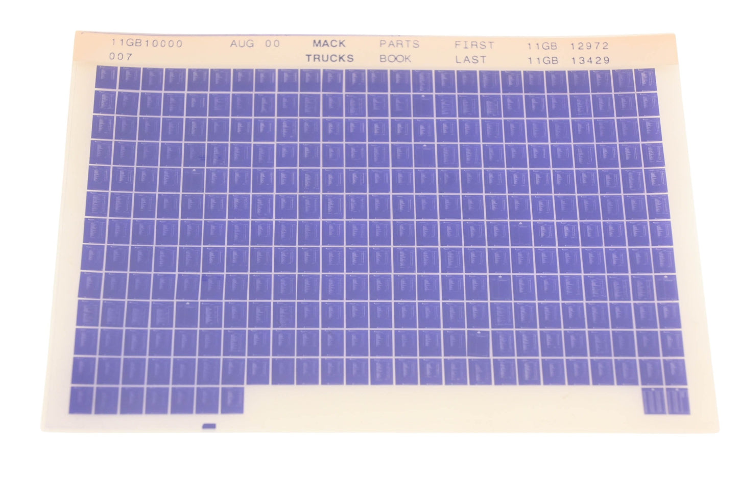 Mack 11GB10000 007 Parts Book 11GB12972 - 11GB13429 Microfiche NOS