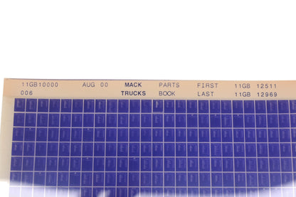Mack 11GB10000 006 Parts Book 11GB12511 - 11GB12969 Microfiche NOS