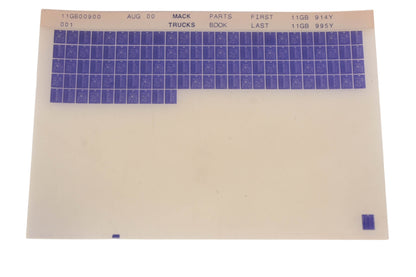 Mack 11GB00900 001 Parts Book 11GB914Y -11GB995Y Microfiche NOS