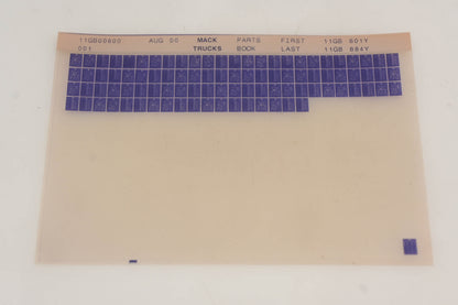 Mack 11GB00800 001 Parts Book 11GB801Y - 11GB884Y Microfiche NOS