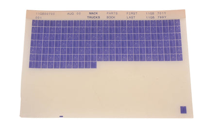 Mack 11GB00700 001 Parts Book 11GB701Y - 11GB798Y Microfiche NOS