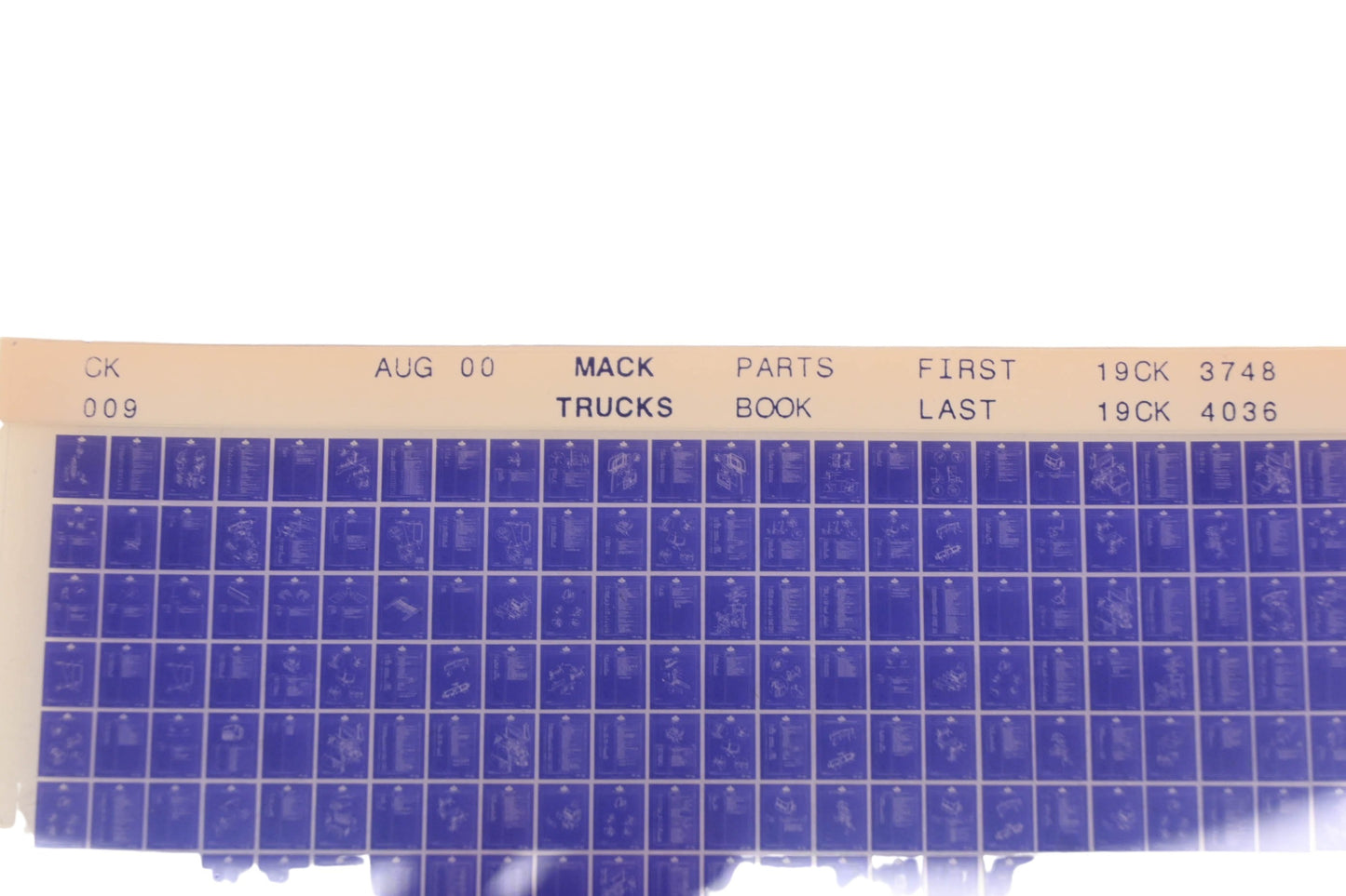 Mack CK009 Parts Book 19CK3748 - 19CK4036 Microfiche NOS