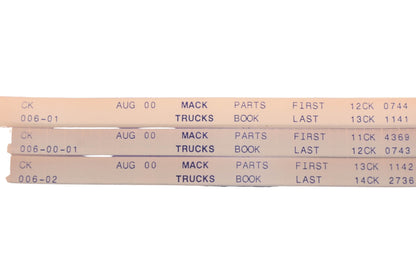 Mack CK006-01, CK006-00-01, CK006-02 Parts Book 11CK4369 - 14CK2736 Microfiche Lot of 3 NOS