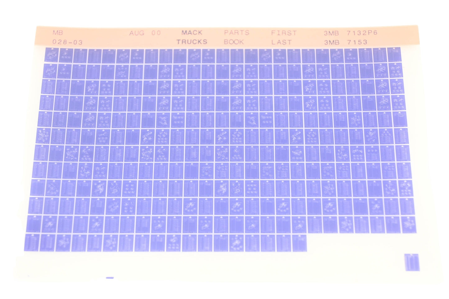Mack MB028-03 Parts Book 3MB7132P6 - 3MB7153 Microfiche NOS