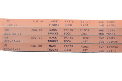 Mack MB022-02, MB022-02-01, MB022-02-03 Parts Book 3MB753P3 - 3MB794P5 Microfiche Lot of 4 NOS