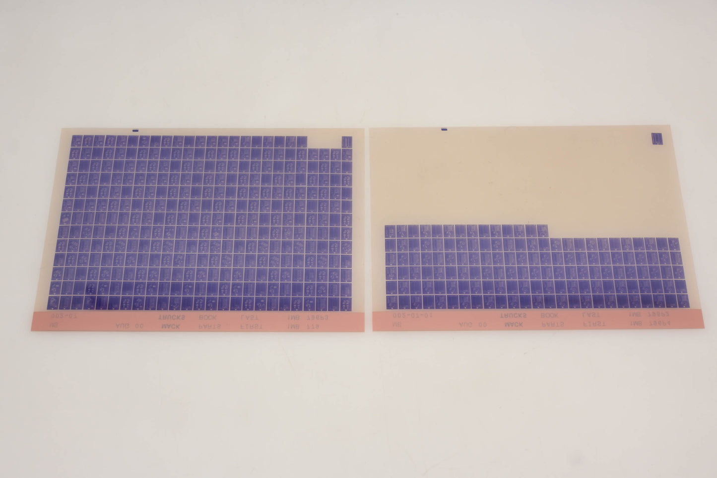 Mack MB002-07, MB002-07-01 Parts Book 1MB779 - 1MB798P2 Microfiche Lot of 2 NOS