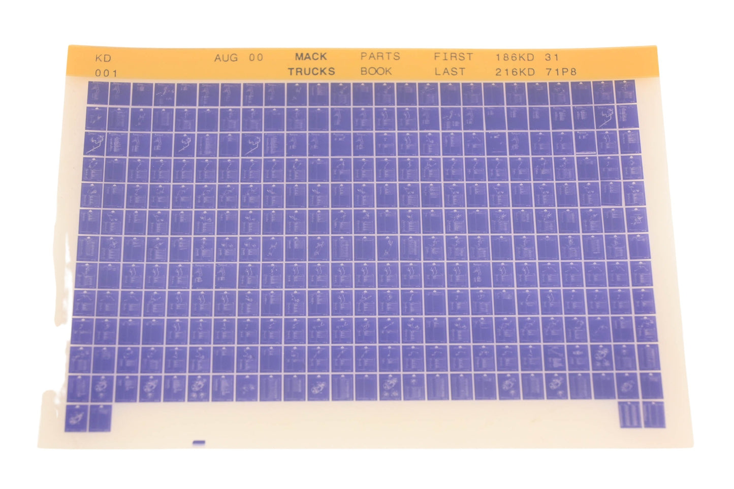 Mack KD001 Parts Book 186KD31 - 216KD71P8 Microfiche NOS