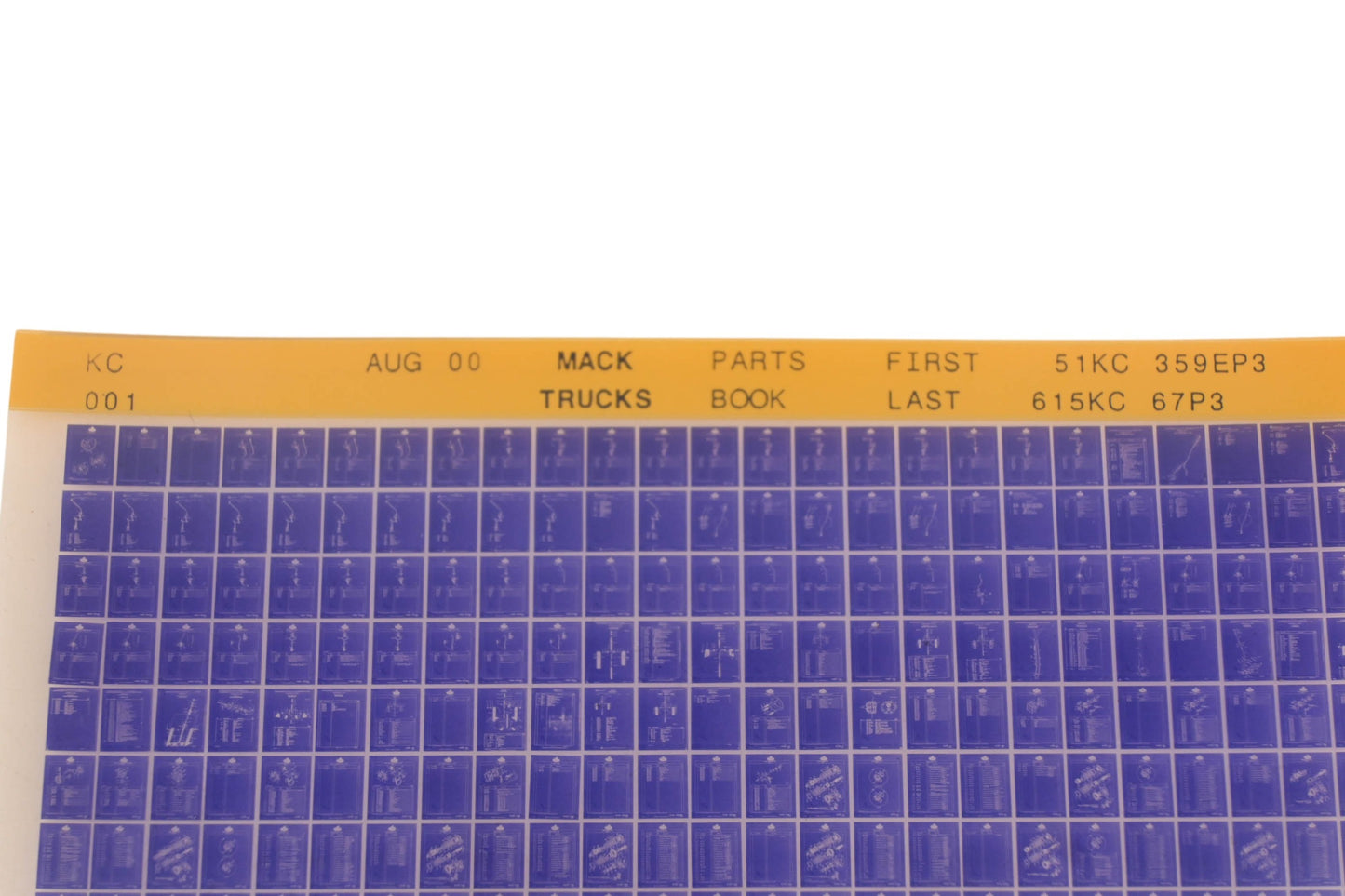Mack KC001 Parts Book 51KC359EP3 - 615KC67P3 Microfiche NOS