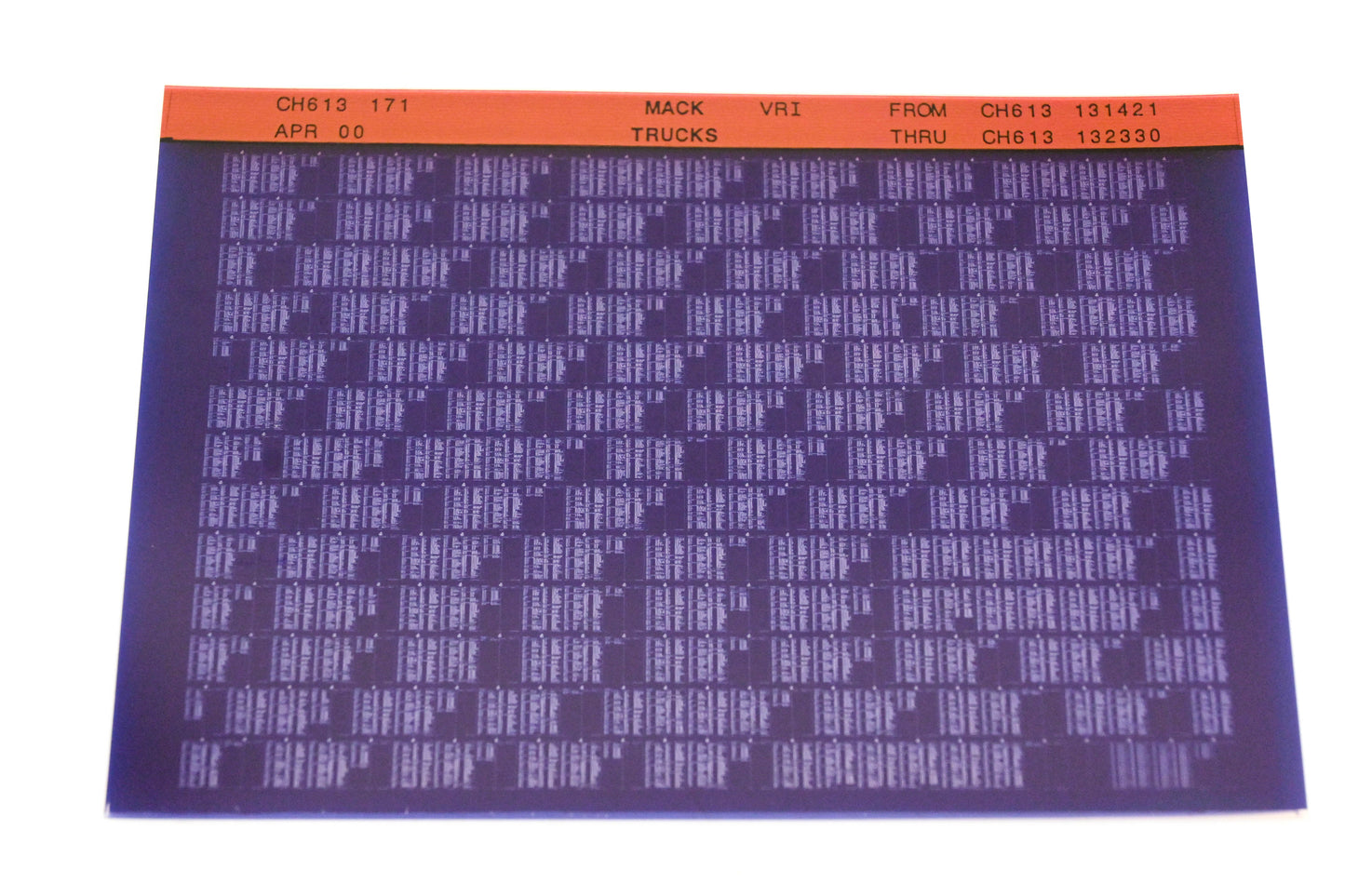 Mack CH613 171 CH613131421 - CH613132330 VRI Microfiche NOS