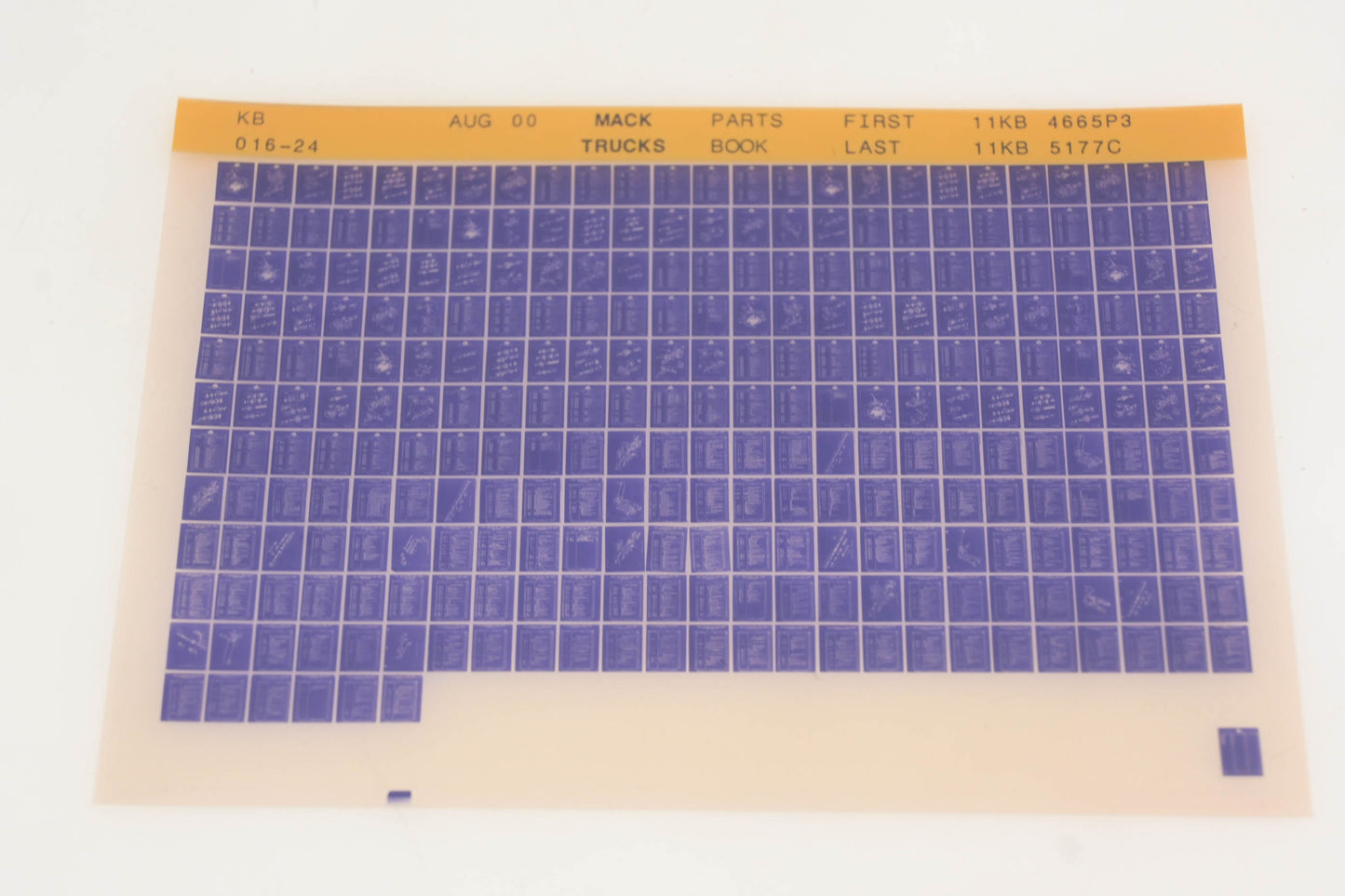 Mack KB016-24 Parts Book 11KB4665P3 - 11KB5177C Microfiche NOS