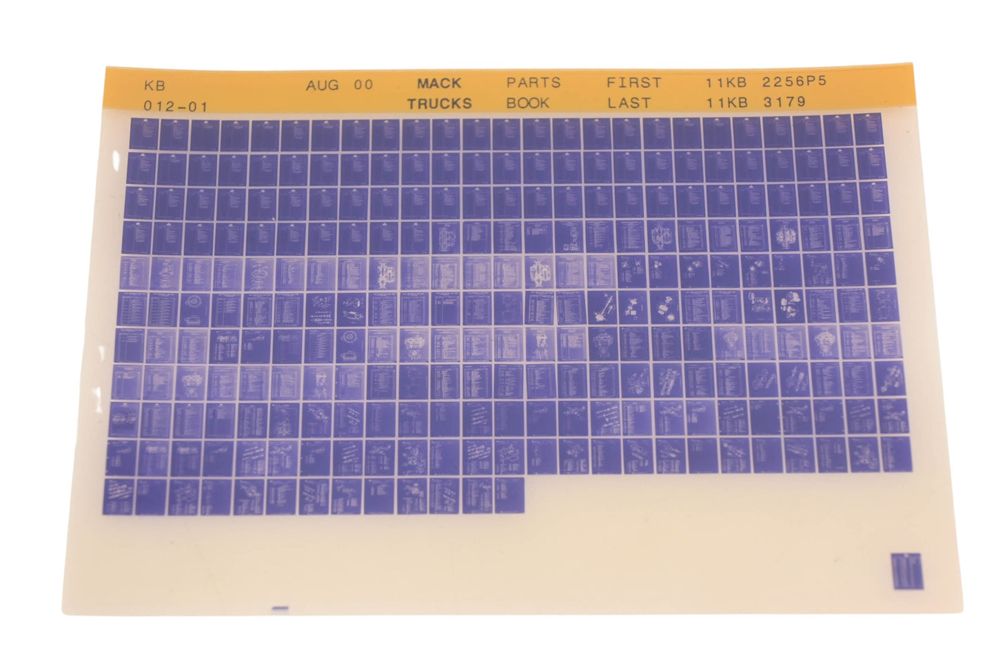 Mack KB012-01 Parts Book 11KB2256P5 - 11KB3179 Microfiche NOS