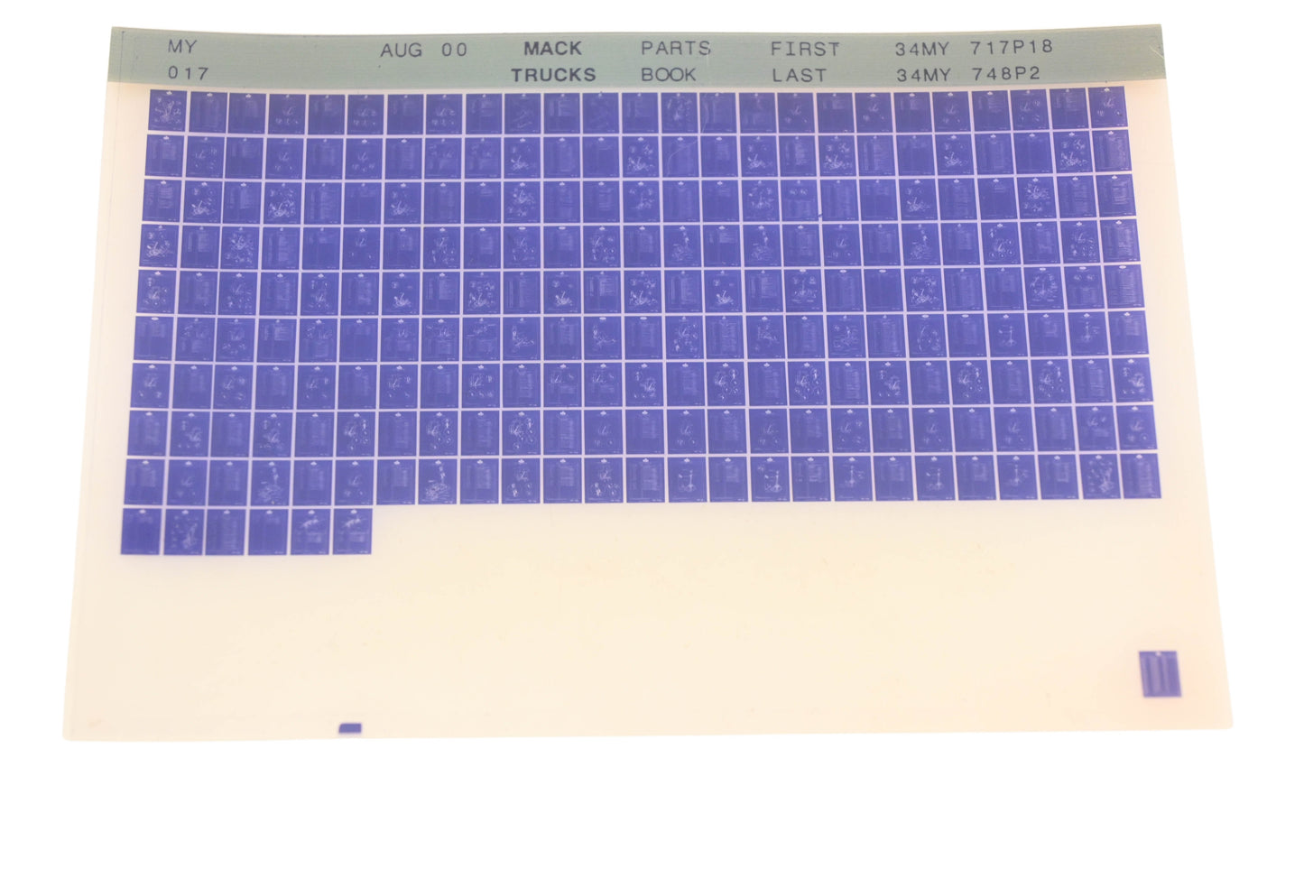 Mack MY017 Parts Book 34MY717P18 - 34MY748P2 Microfiche NOS